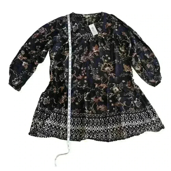 Style & Co Petite Gauze Tired Shift Dress Black Floral Size PXL NWT Bohemian - Picture 11 of 14